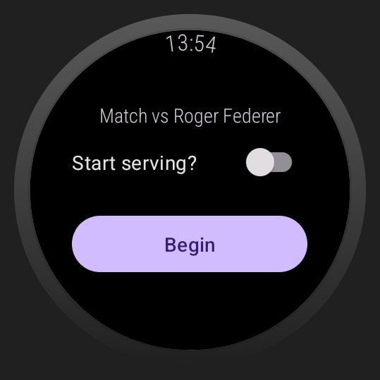 Image showing how to start a match on the watch